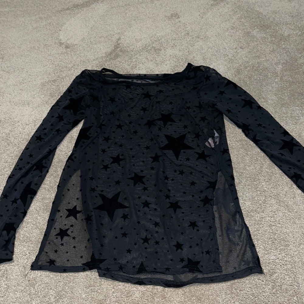 sheer star long sleeve